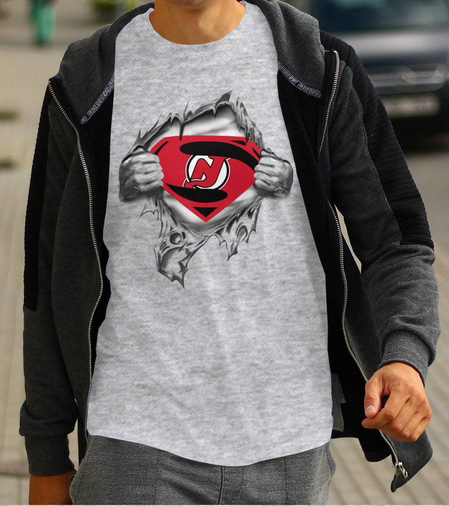 New Jersey Devils Superman Logo Transformation T-Shirt