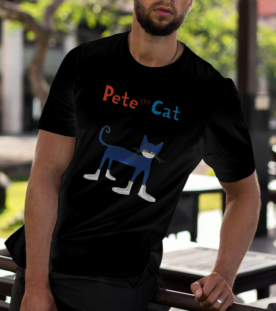 Pete The Cat Wearing White Mask And Sneakers T-Shirt