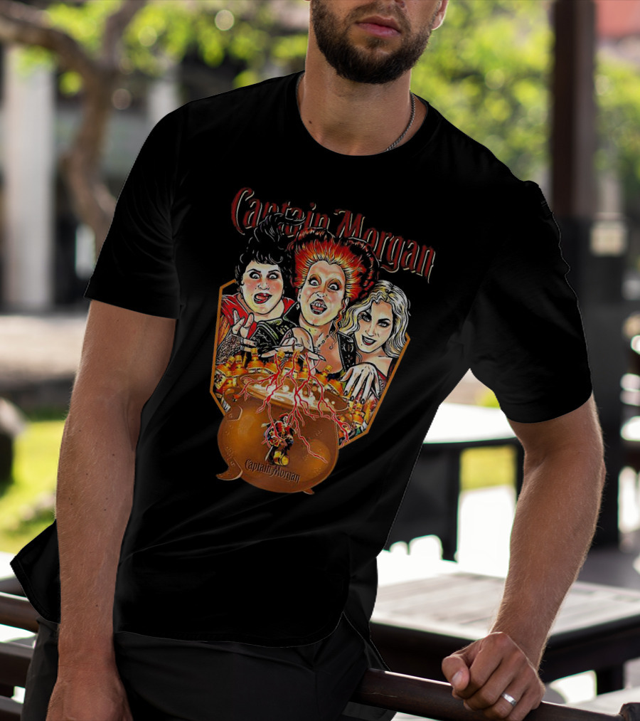 Captain Morgan Halloween Hocus Pocus Witches Cauldron T-Shirt