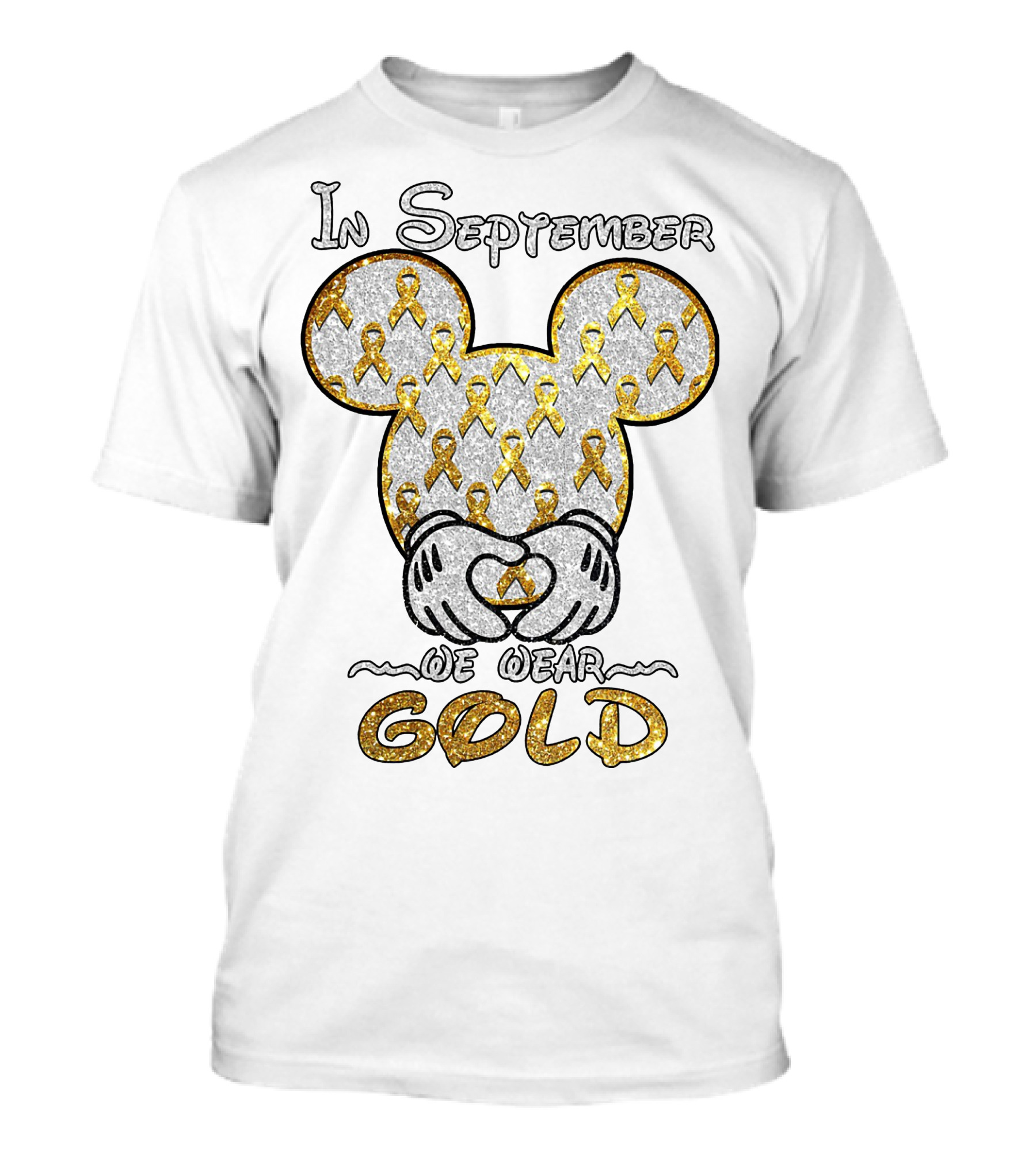 Mickey Mouse In September We Wear Gold Ribbons T-Shirt