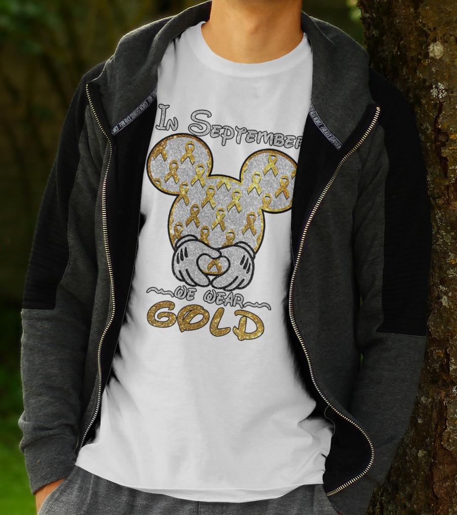 Mickey Mouse In September We Wear Gold Ribbons T-Shirt