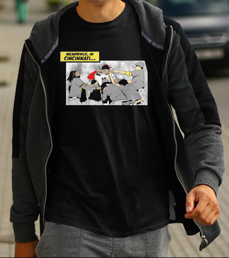 Meanwhile In Cincinnati Baseball Brawl Scene T-Shirt