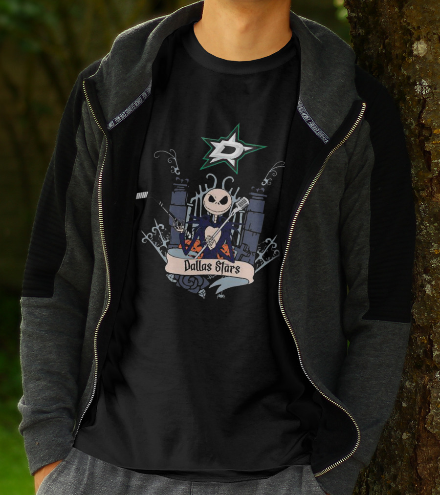 Dallas Stars Halloween Jack Skellington Hockey T-Shirt