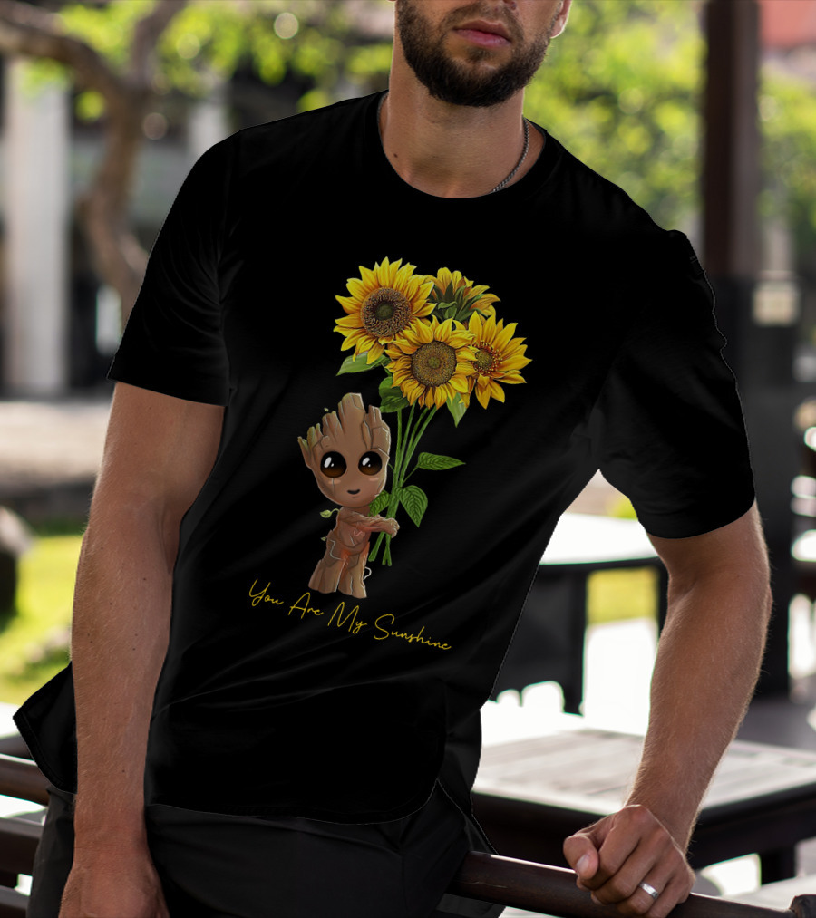 Baby Groot Holding Sunflowers You Are My Sunshine T-Shirt