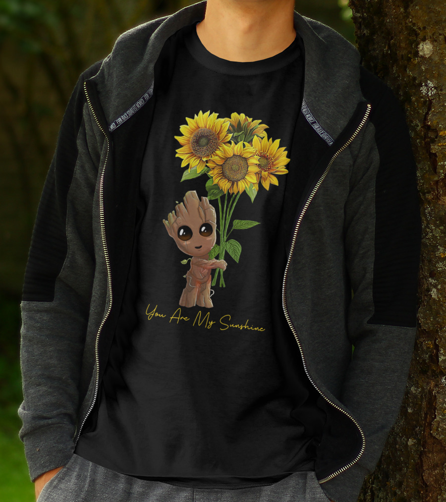 Baby Groot Holding Sunflowers You Are My Sunshine T-Shirt