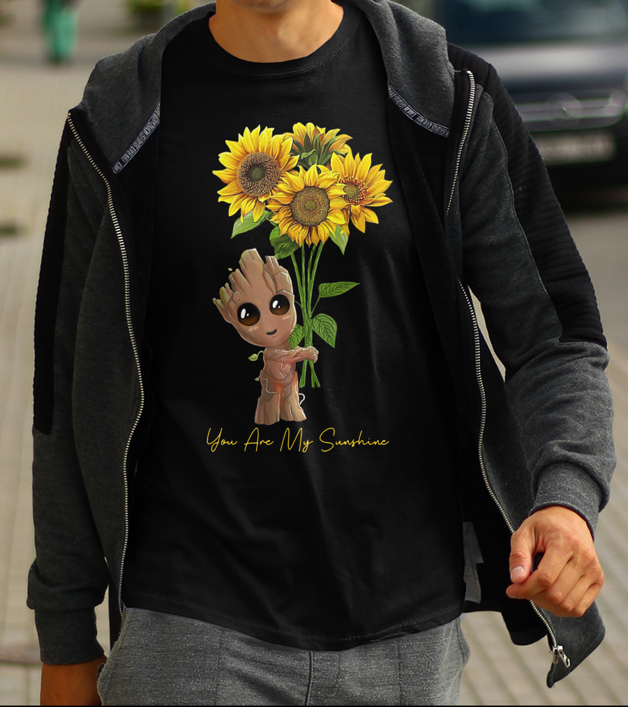 Baby Groot Holding Sunflowers You Are My Sunshine T-Shirt