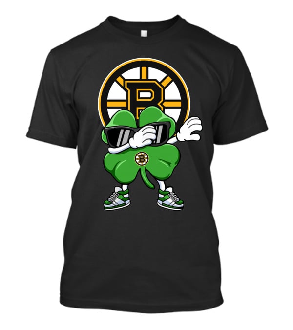 Boston Bruins Clover Dab Hockey Luck T-Shirt