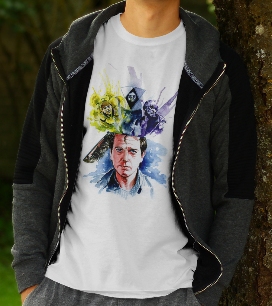 Peter Gabriel Watercolor Portrait With Surreal Artistic Elements T-Shirt