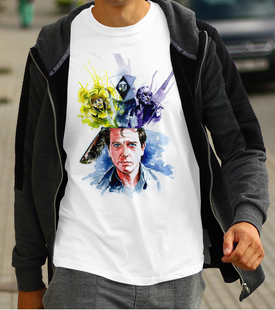 Peter Gabriel Watercolor Portrait With Surreal Artistic Elements T-Shirt