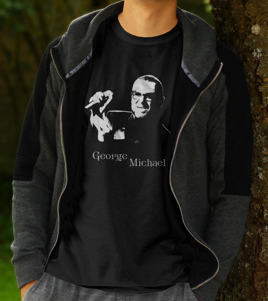 George Michael Monochrome Microphone T-Shirt