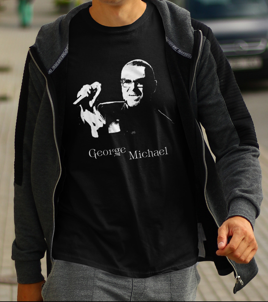 George Michael Monochrome Microphone T-Shirt