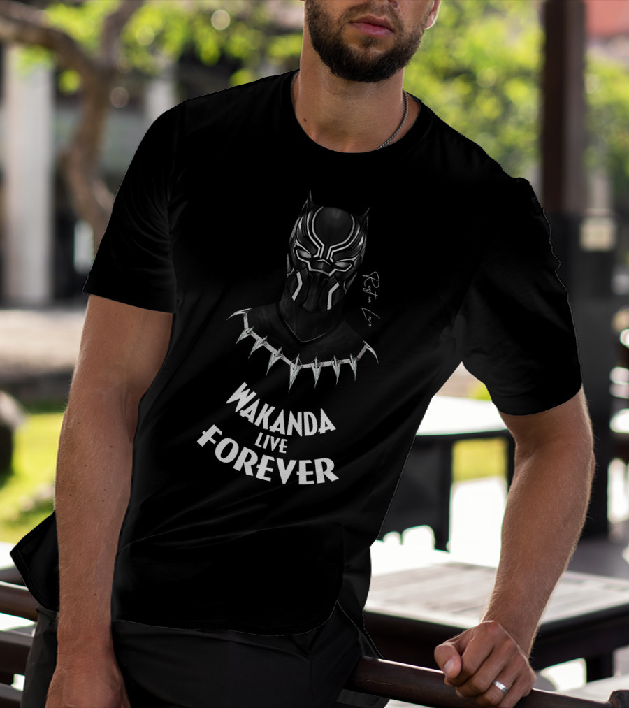 BlxckPantherWakanda BPW2908 Wakanda Live Forever T-Shirt
