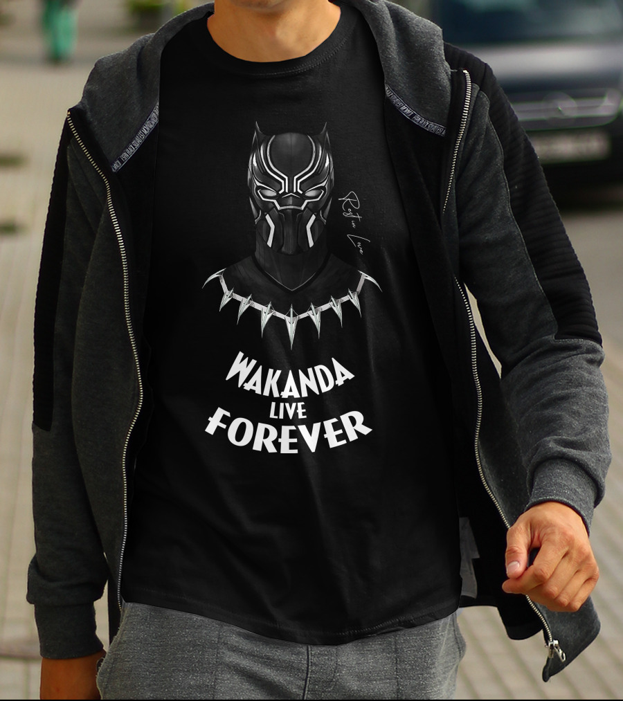 BlxckPantherWakanda BPW2908 Wakanda Live Forever T-Shirt