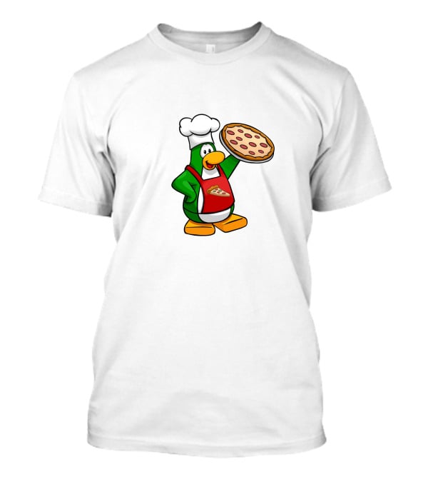 Club Penguin Pizza Parlor Chef Penguin Holding Pizza T-Shirt