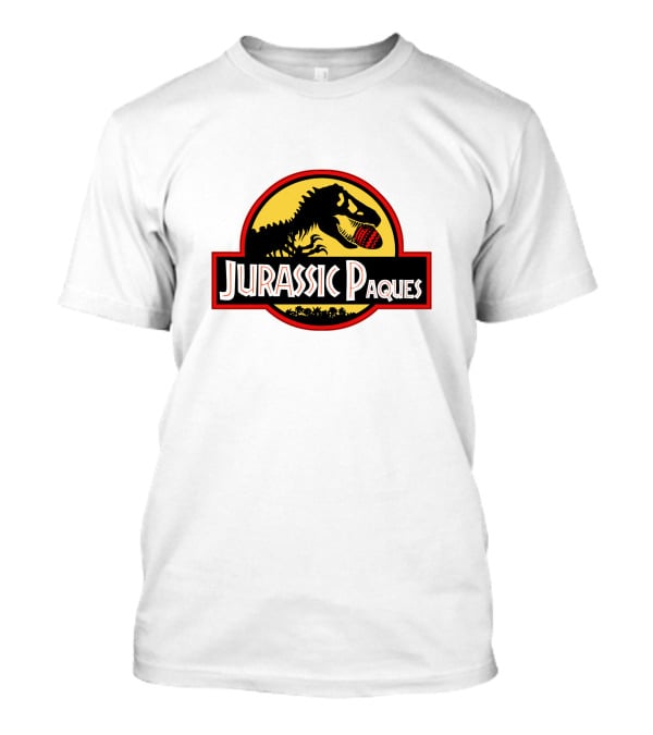 Jurassic Paques Dinosaur Silhouette Red Ball Circle T-Shirt