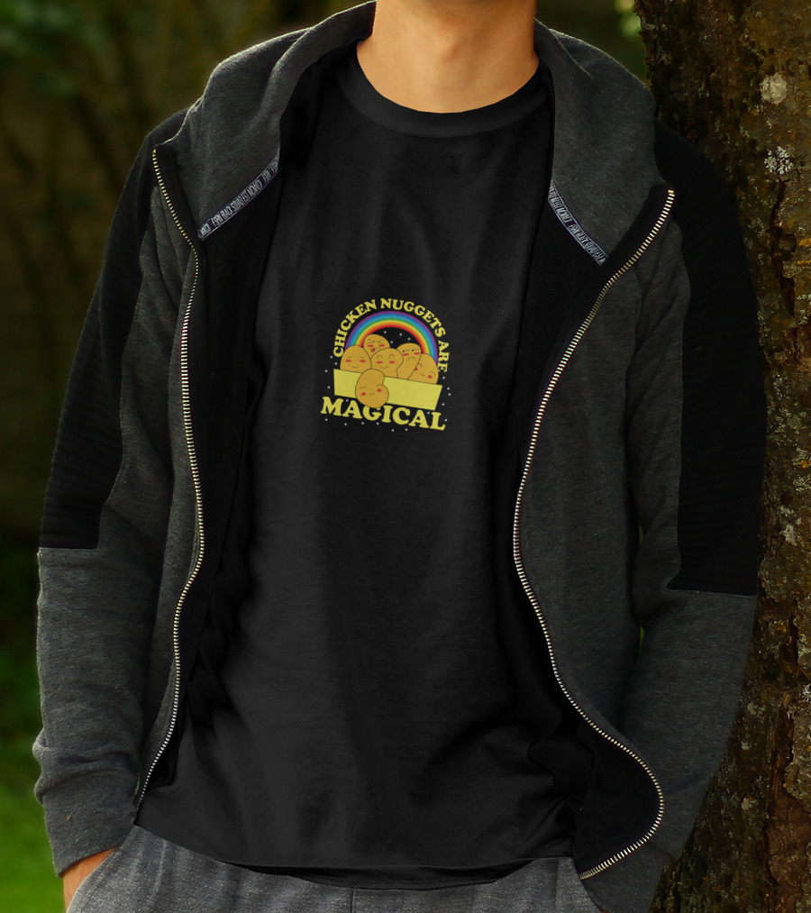 Chicken Nuggets Are Magical Rainbow Pillow T-Shirt