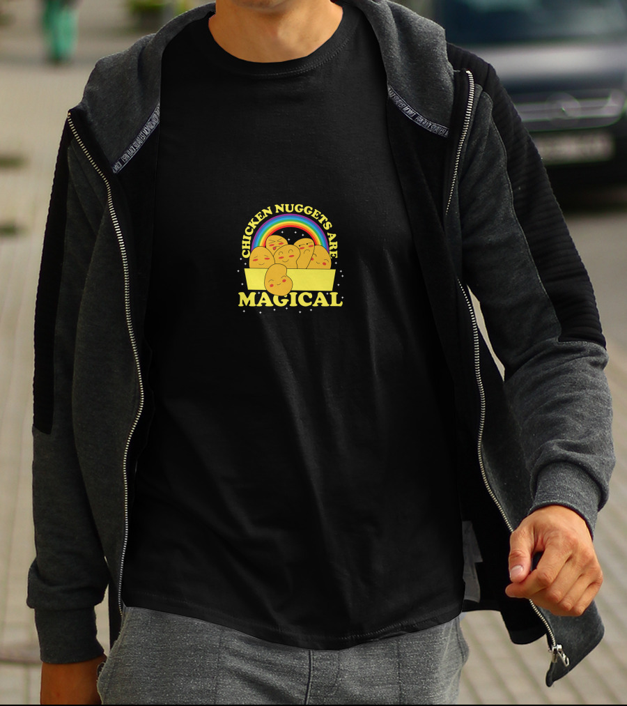 Chicken Nuggets Are Magical Rainbow Pillow T-Shirt