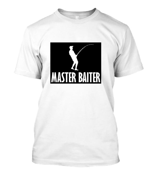 Master Baiter Fishing Silhouette Joke T-Shirt