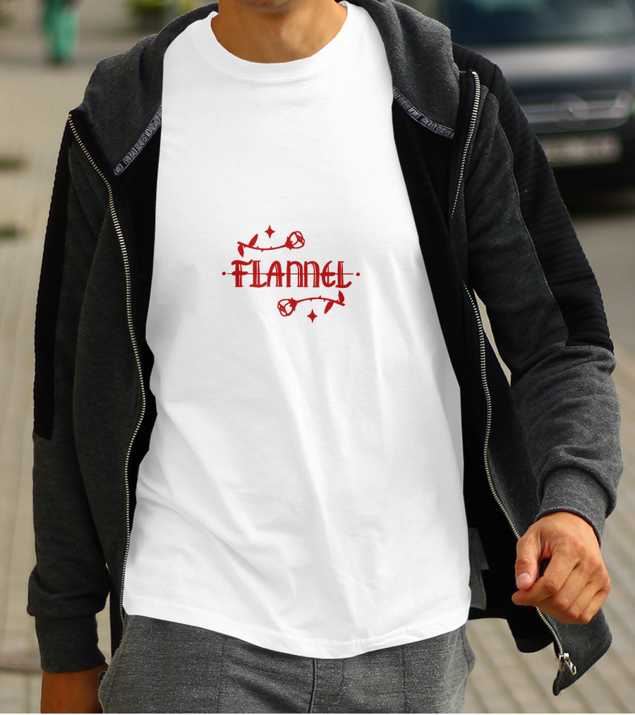 Flannel Roses And Stars Red Vintage Aesthetic T-Shirt