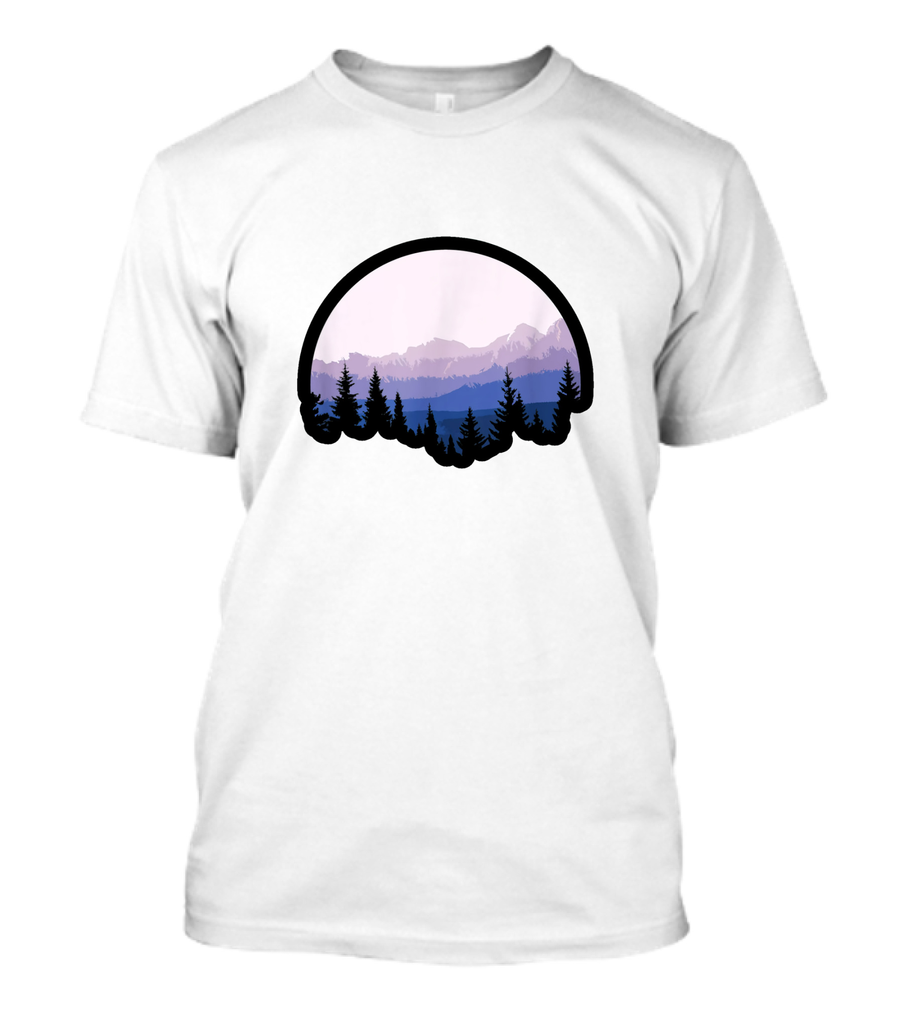 Mountain Strong Alpine Silhouette Forest Scene T-Shirt