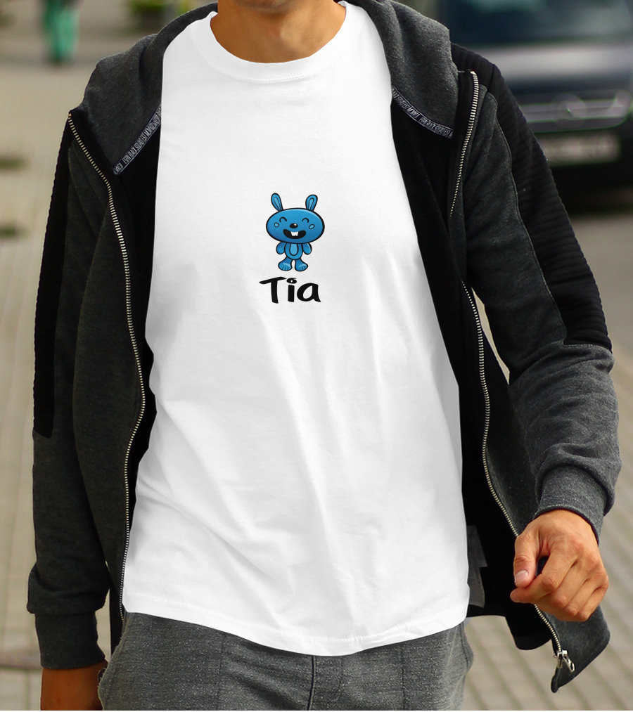 Tia Blue Cartoon Character T-Shirt