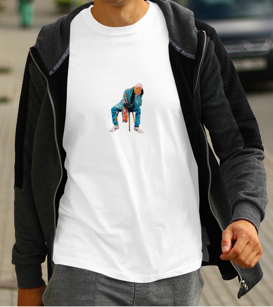 Jaden Smith Fashion Icon Sitting In Colorful T-Shirt