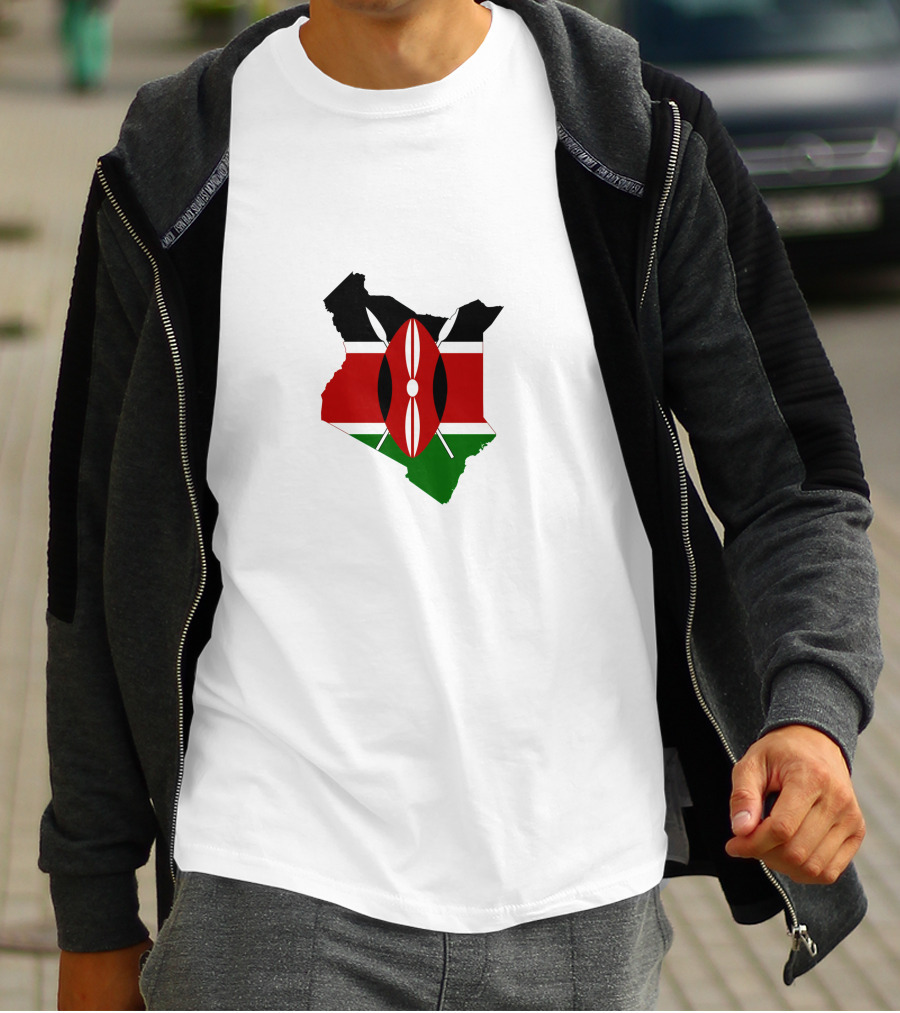 Kenya Flag Map Emblem Badge T-Shirt