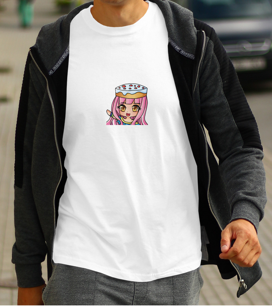 ItsFunneh Anime Style Character With Cake Hat T-Shirt