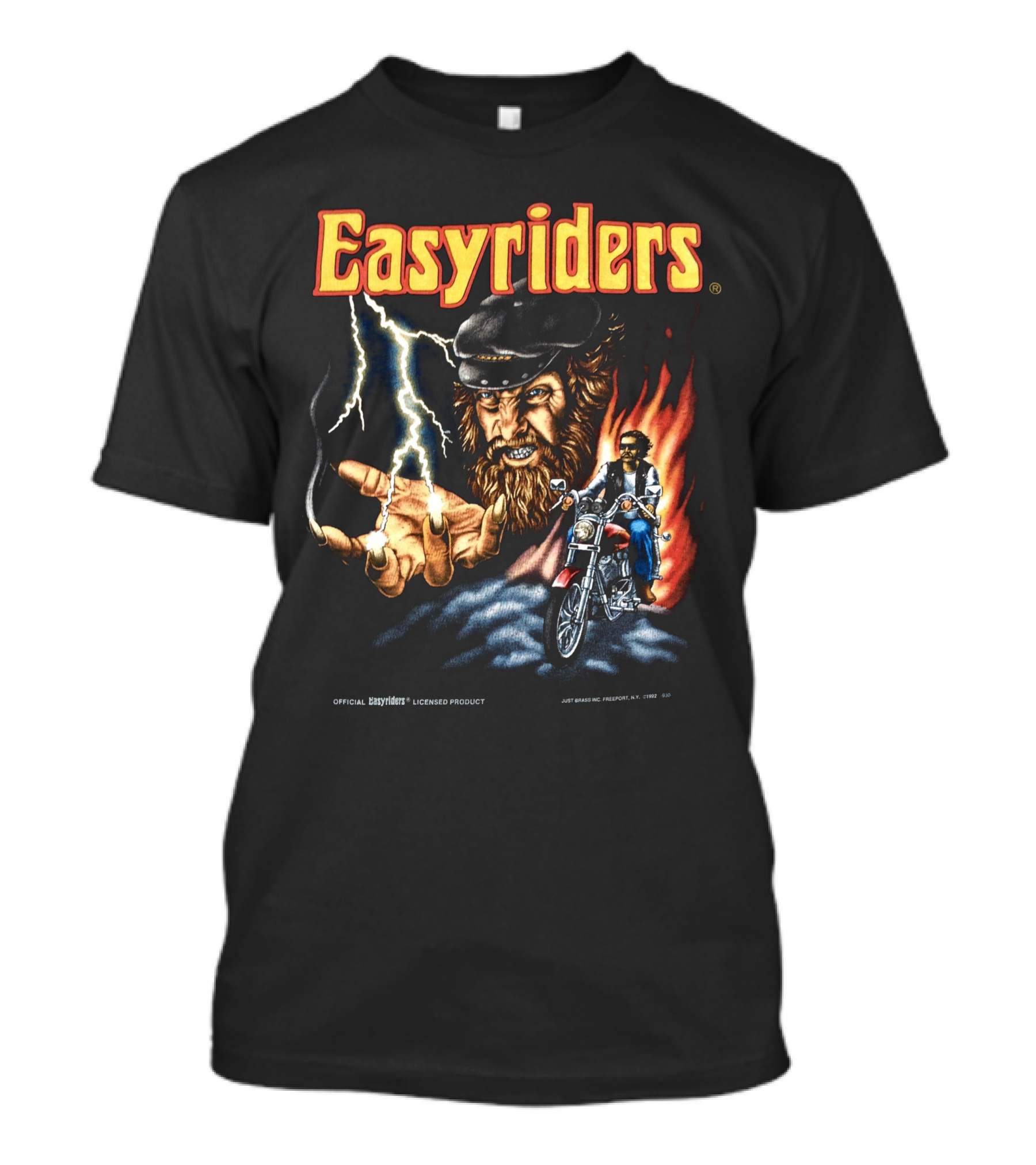 Easyriders Vintage 3D Emblem Lightning Biker Made In U.S.A T-Shirt