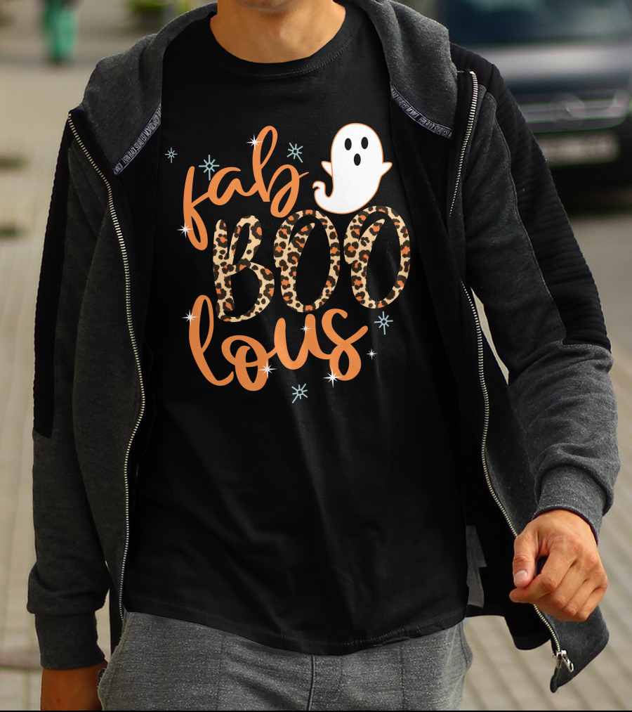 Faboolous Leopard Print Halloween Ghost T-Shirt