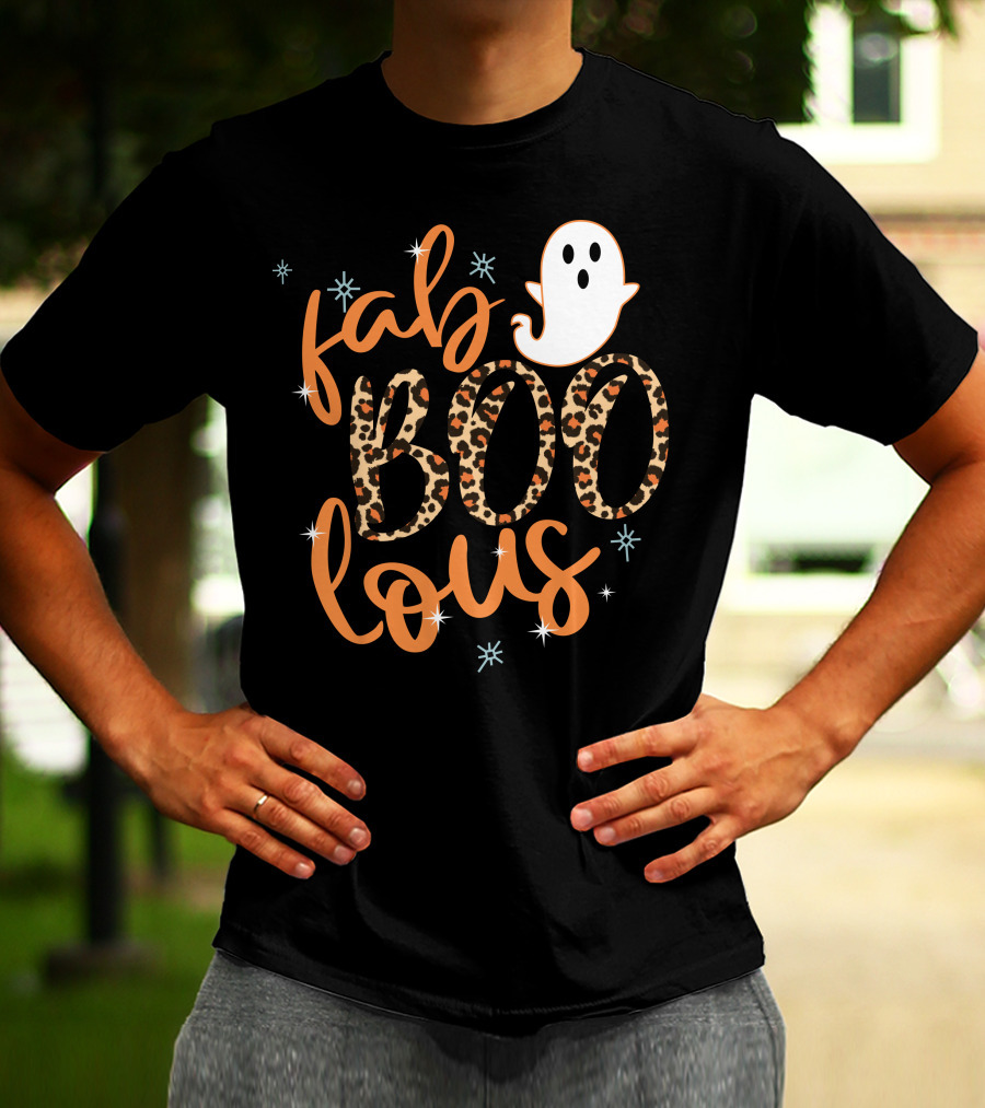 Faboolous Leopard Print Halloween Ghost T-Shirt