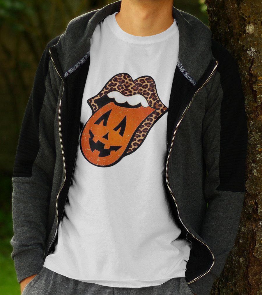 Rolling Pumpkin Leopard Tongue Jack-O'-Lantern T-Shirt