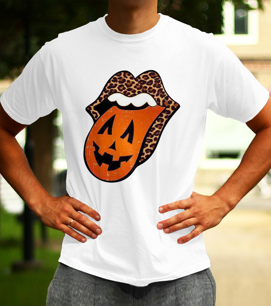 Rolling Pumpkin Leopard Tongue Jack-O'-Lantern T-Shirt