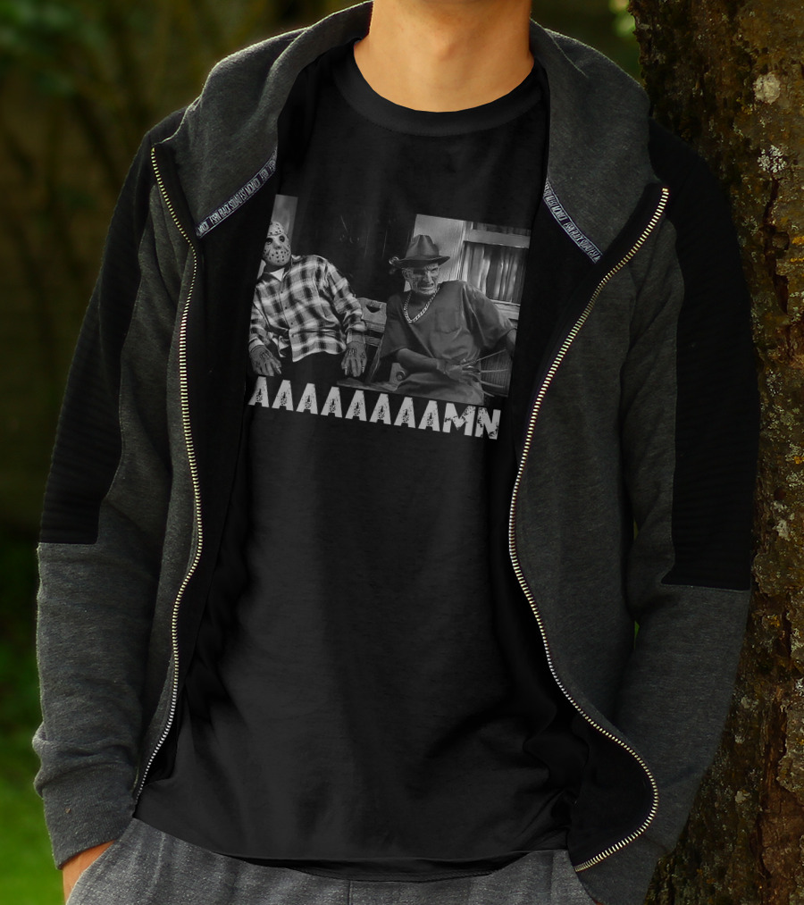 Slashers Daaaaaaamn Jason Voorhees And Freddy Krueger Reaction Scene T-Shirt