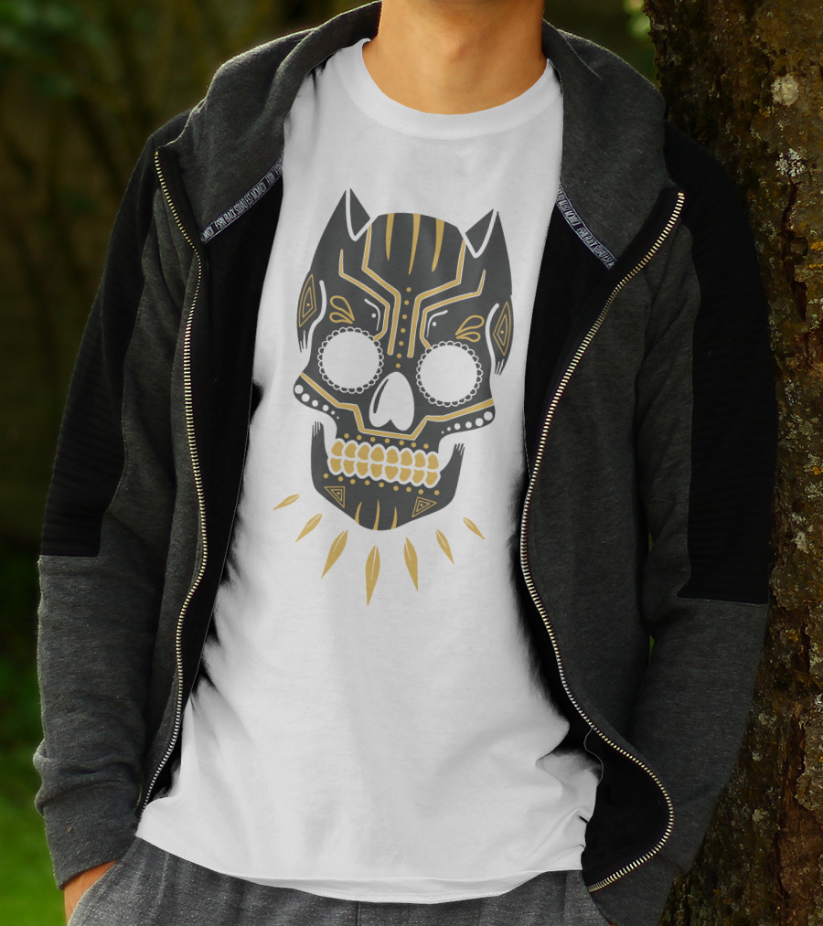 Black Panther Sugar Skull Mask T-Shirt