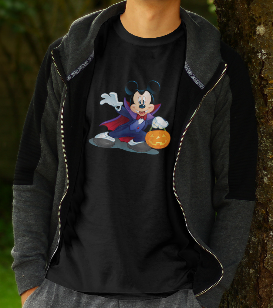 Disney Halloween Mickey Mouse Vampire Pumpkin T-Shirt