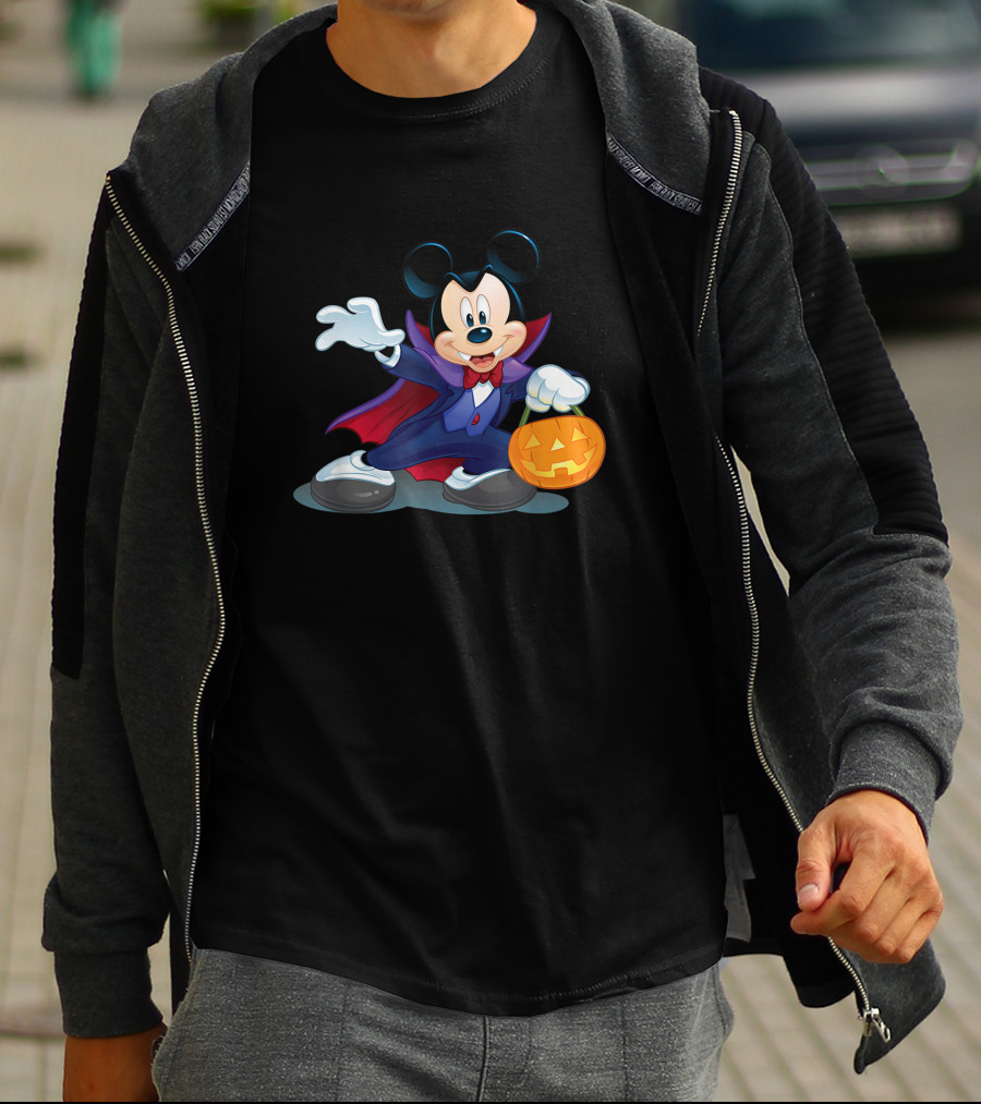 Disney Halloween Mickey Mouse Vampire Pumpkin T-Shirt