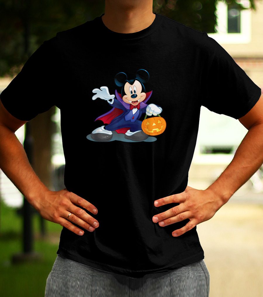 Disney Halloween Mickey Mouse Vampire Pumpkin T-Shirt