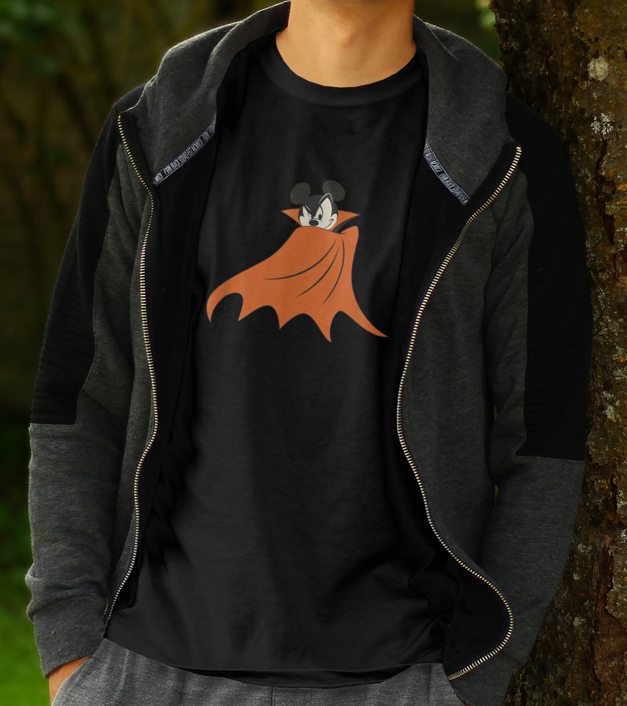 Disney Halloween Mickey Mouse Vampire Cape Smirk T-Shirt