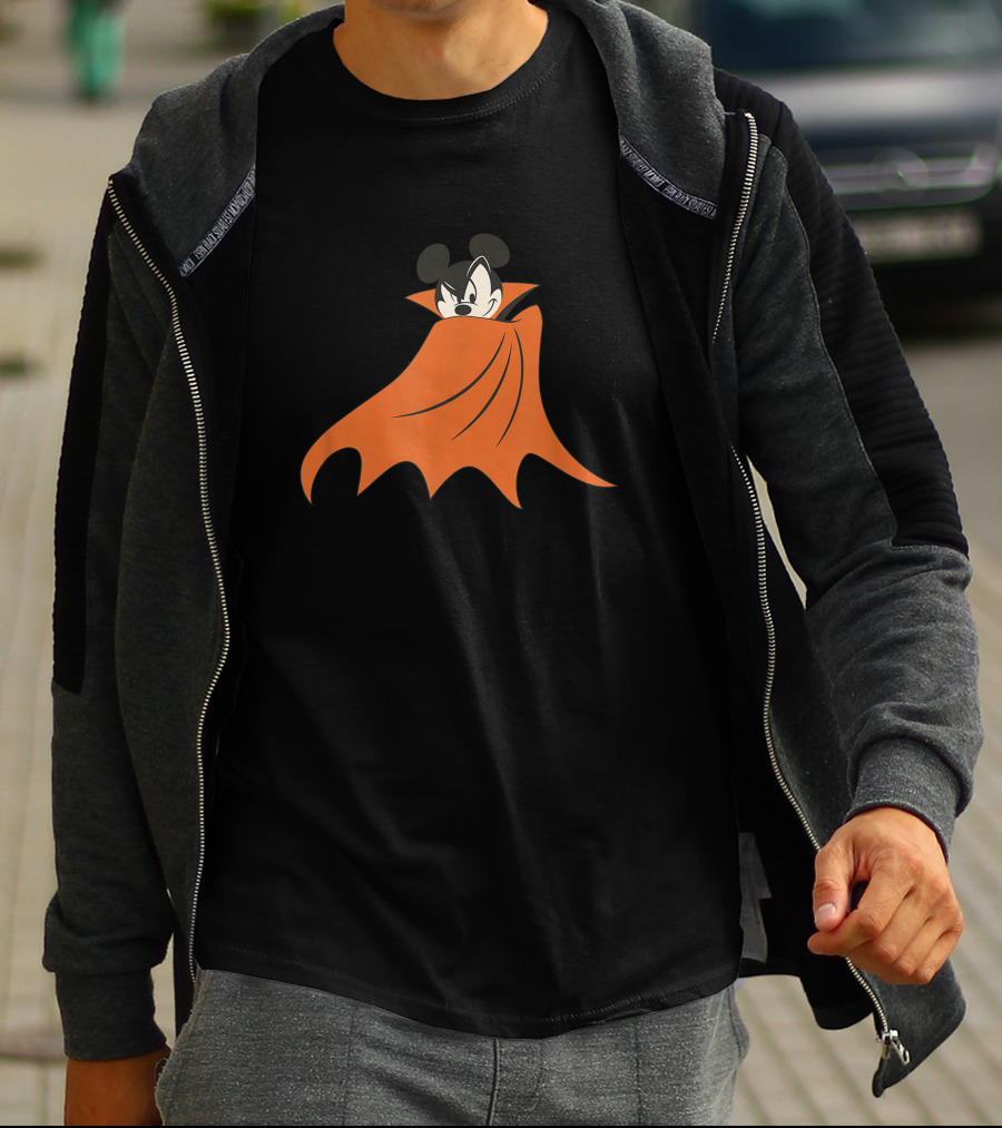 Disney Halloween Mickey Mouse Vampire Cape Smirk T-Shirt