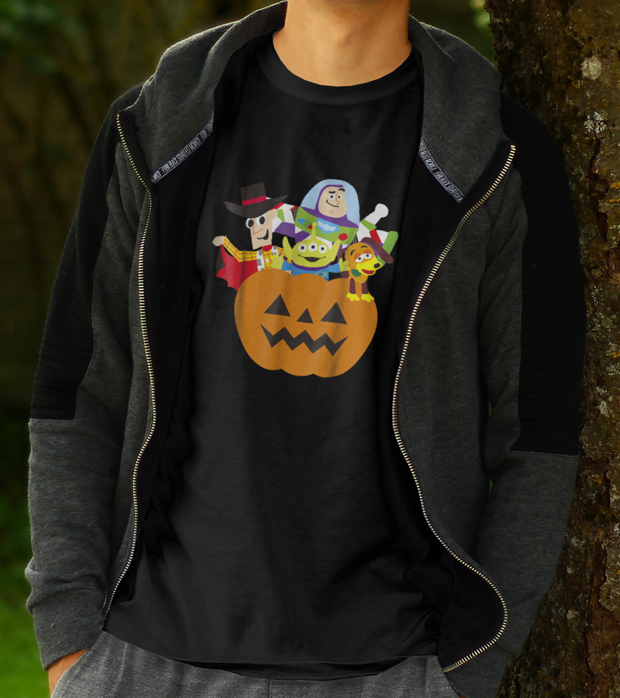 Disney Pixar Toy Story Characters In Halloween Pumpkin Costume T-Shirt