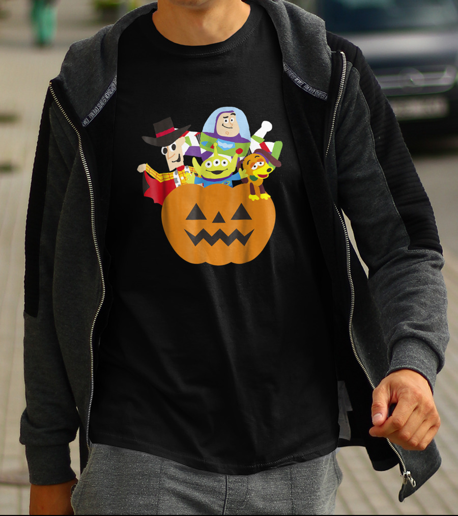 Disney Pixar Toy Story Characters In Halloween Pumpkin Costume T-Shirt