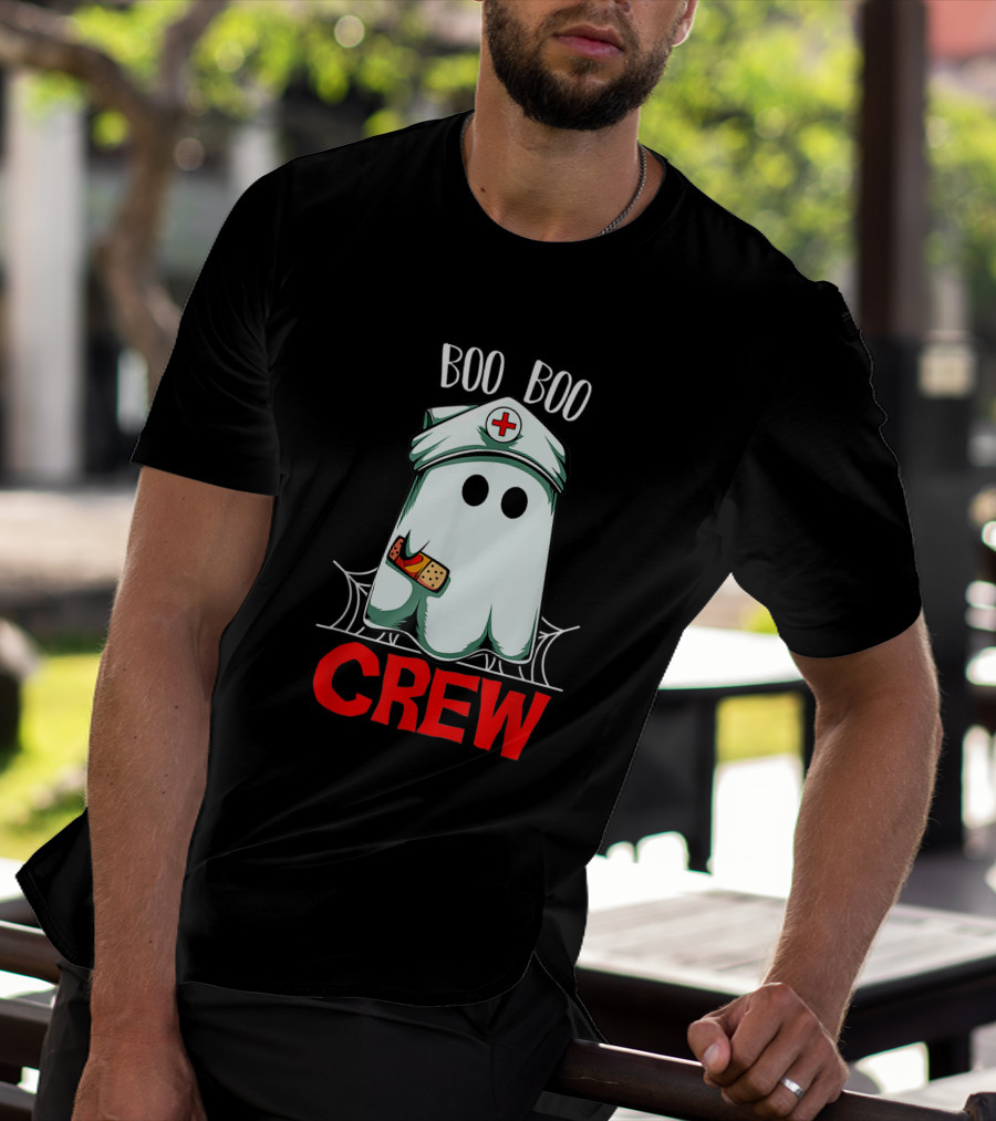Boo Boo Halloween Crew Nurse Ghost Funny Scary T-Shirt