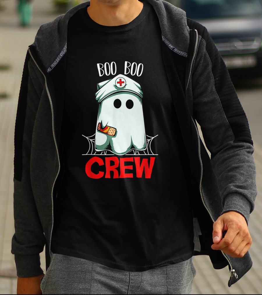 Boo Boo Halloween Crew Nurse Ghost Funny Scary T-Shirt