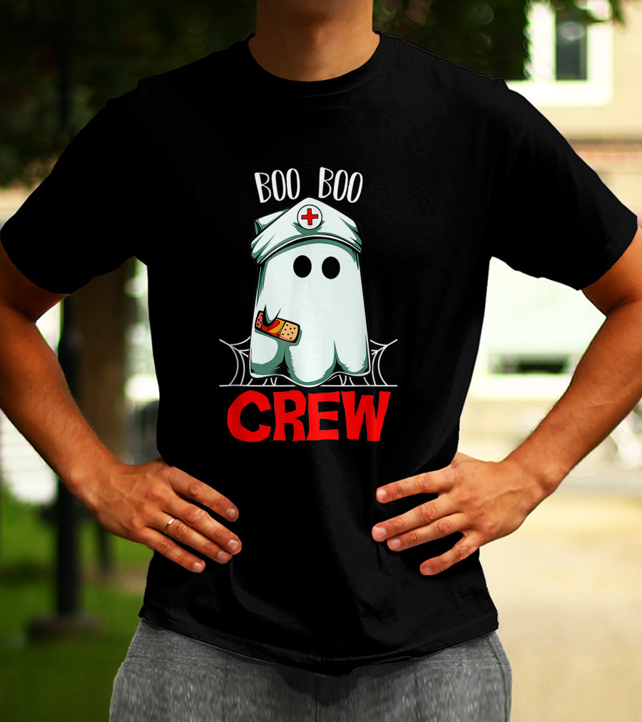 Boo Boo Halloween Crew Nurse Ghost Funny Scary T-Shirt