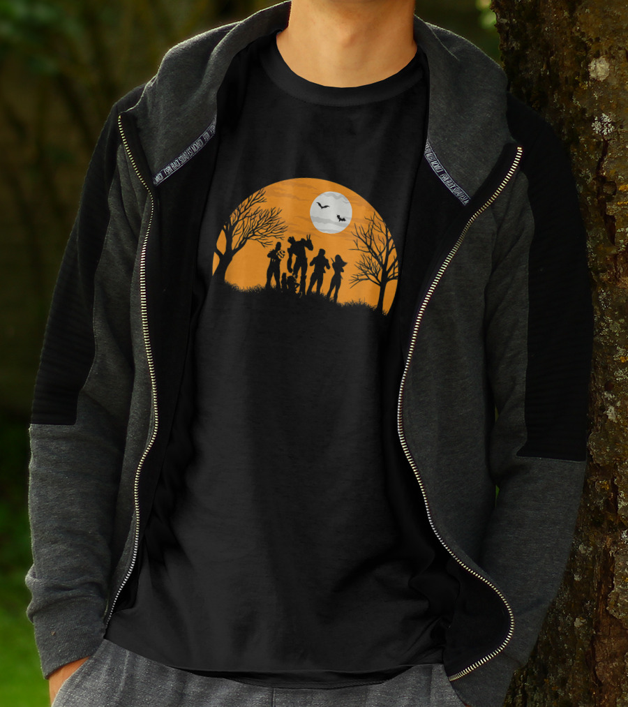 Guardians Of The Galaxy Halloween Silhouette Scene Marvel T-Shirt