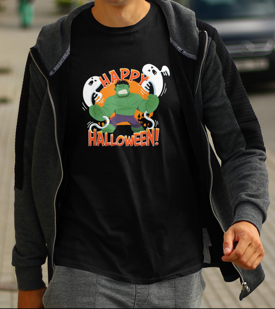 Marvel Hulk Happy Halloween Ghosts T-Shirt