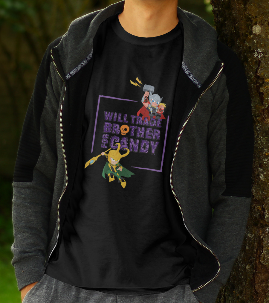 Marvel Loki And Thor Chibi Will Trade Brother For Candy T-Shirt