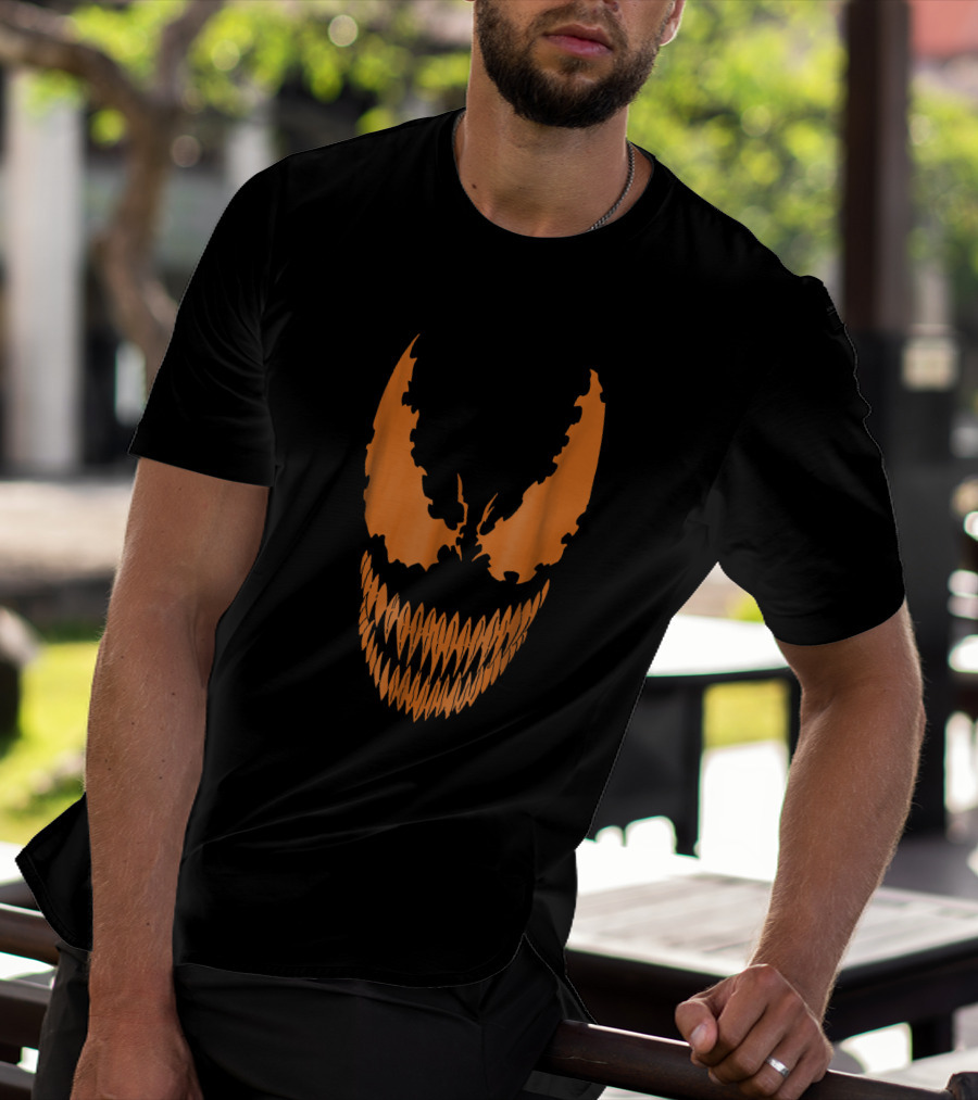 Marvel Venom Orange Face Iconic Symbiote Grin T-Shirt