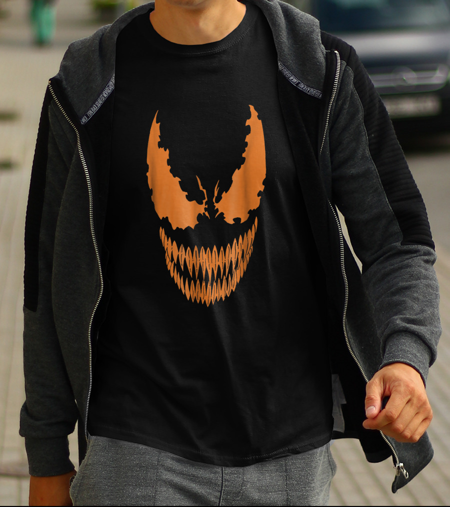 Marvel Venom Orange Face Iconic Symbiote Grin T-Shirt